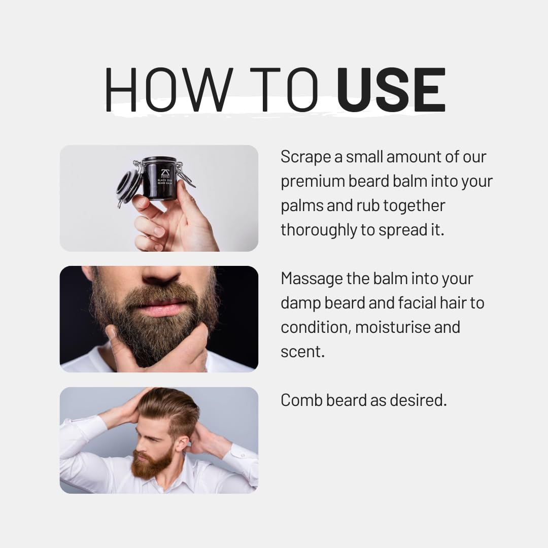 Gold Oud Beard Balm for Men – Luxurious Beard Cream with Shea Butter, Coconut Oil & Rich Cream Texture – Deep Conditioning & Styling – 50g