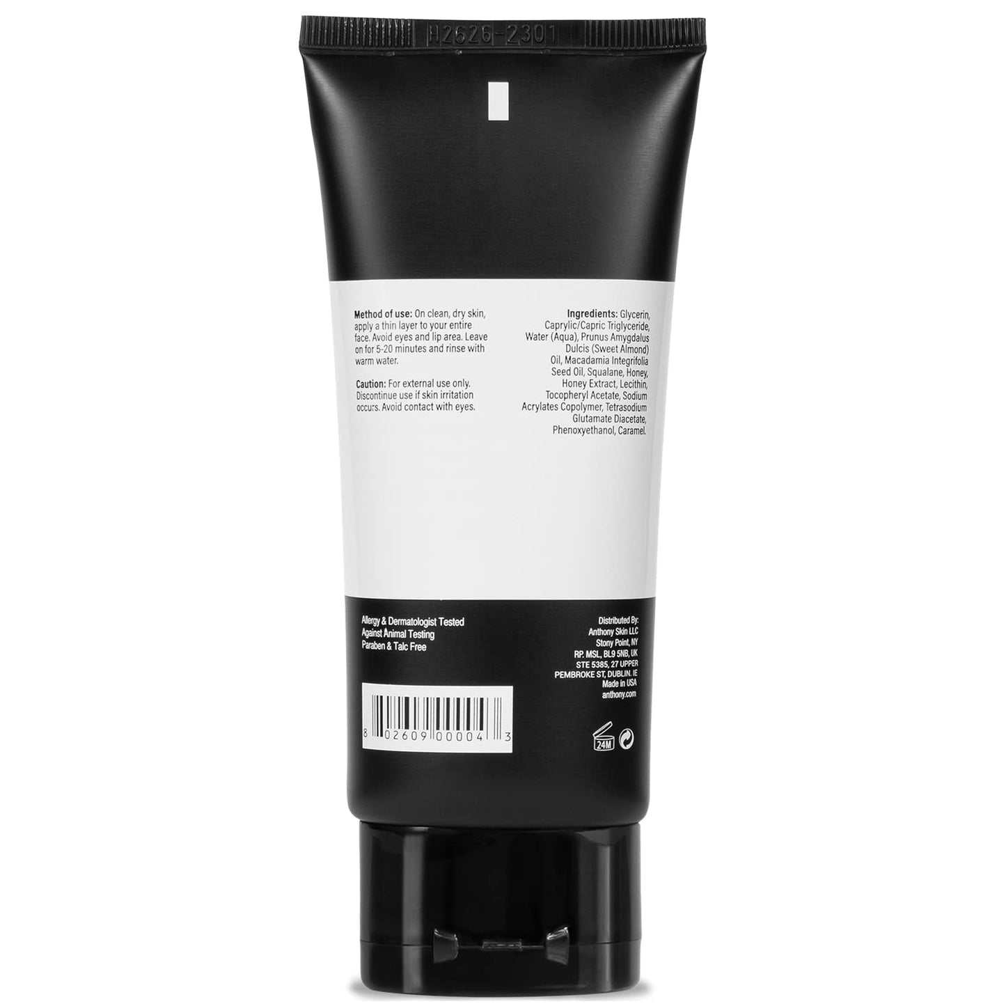 Anthony Hydrate + Repair Honey Mask, Stimulates Your Skin and Opens Pores with Honey, Vitamins C & E, Glycerin, Sweet Almond, Squalane, and Calendula, Soothes and Moisturizes Dry to Normal Skin - 3 Oz