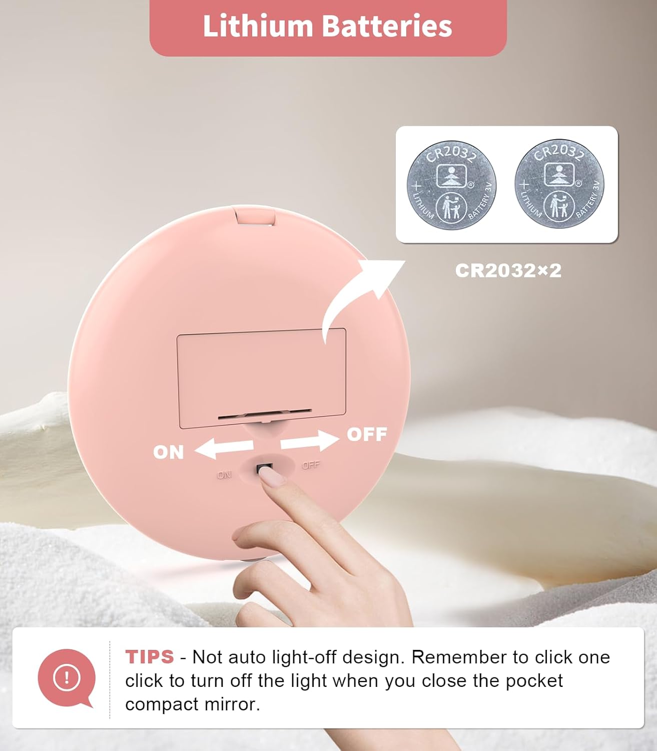 Wobsion Compact Travel Mirror - 1x/10x Magnification, Handheld 2-Sided, Perfect for Purses & Handbags