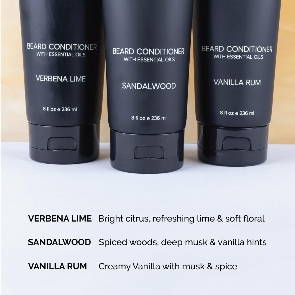 ZEUS Beard Conditioner Wash, Cleansing & Moisturizing Beard Wash with Green Tea & Natural Ingredients to Soften Facial Hair (Made in USA) Verbena Lime