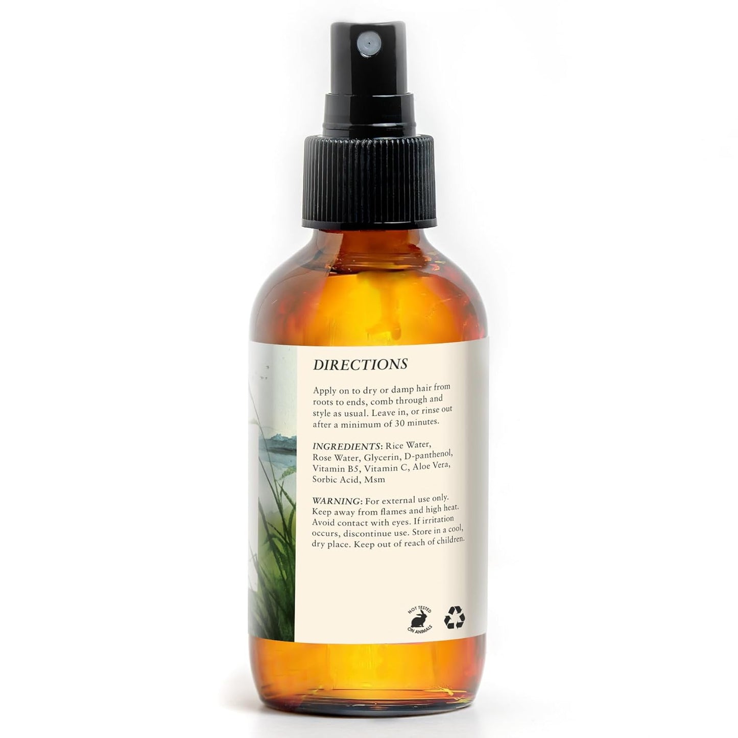 Rice Water For Hair Growth by Baja Basics, Thickness, Strength, Shine - Leave-in Conditioner for Scalp, Dry Split End Moisturizer - Fermented Rice Water Spray for Curly, Straight, Thick, Thin Hair 4oz