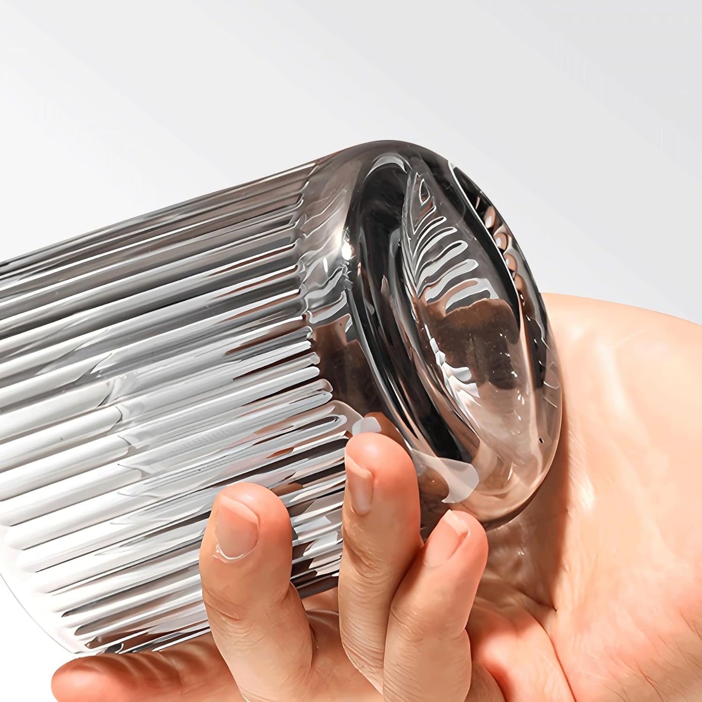 2 Pack Qtip Holder - Apothecary Jars with Lids, Bathroom Organizers and Storage Canister for Cotton Balls,Swabs,Floss Picks,Hair Ties,Clear Glass Vintage Bathroom Decor Jar Set (Gray)