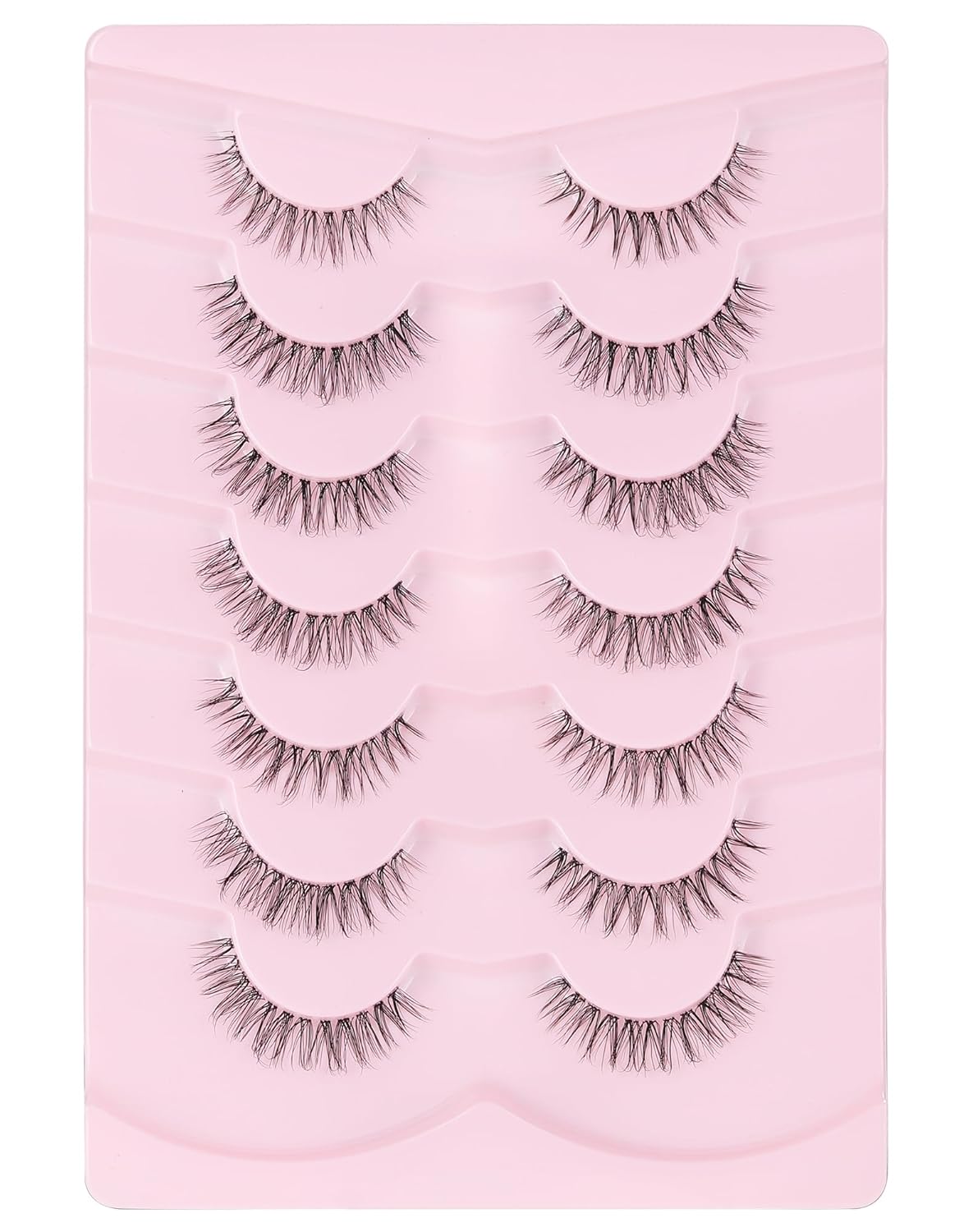 Short Strip Lashes Natural Eyelashes Wispy Lashes Fluffy Mink Lashes C Curl Eye Lashes Soft Small False Eyelashes Demi Wispies Eyelashes 7 Pairs