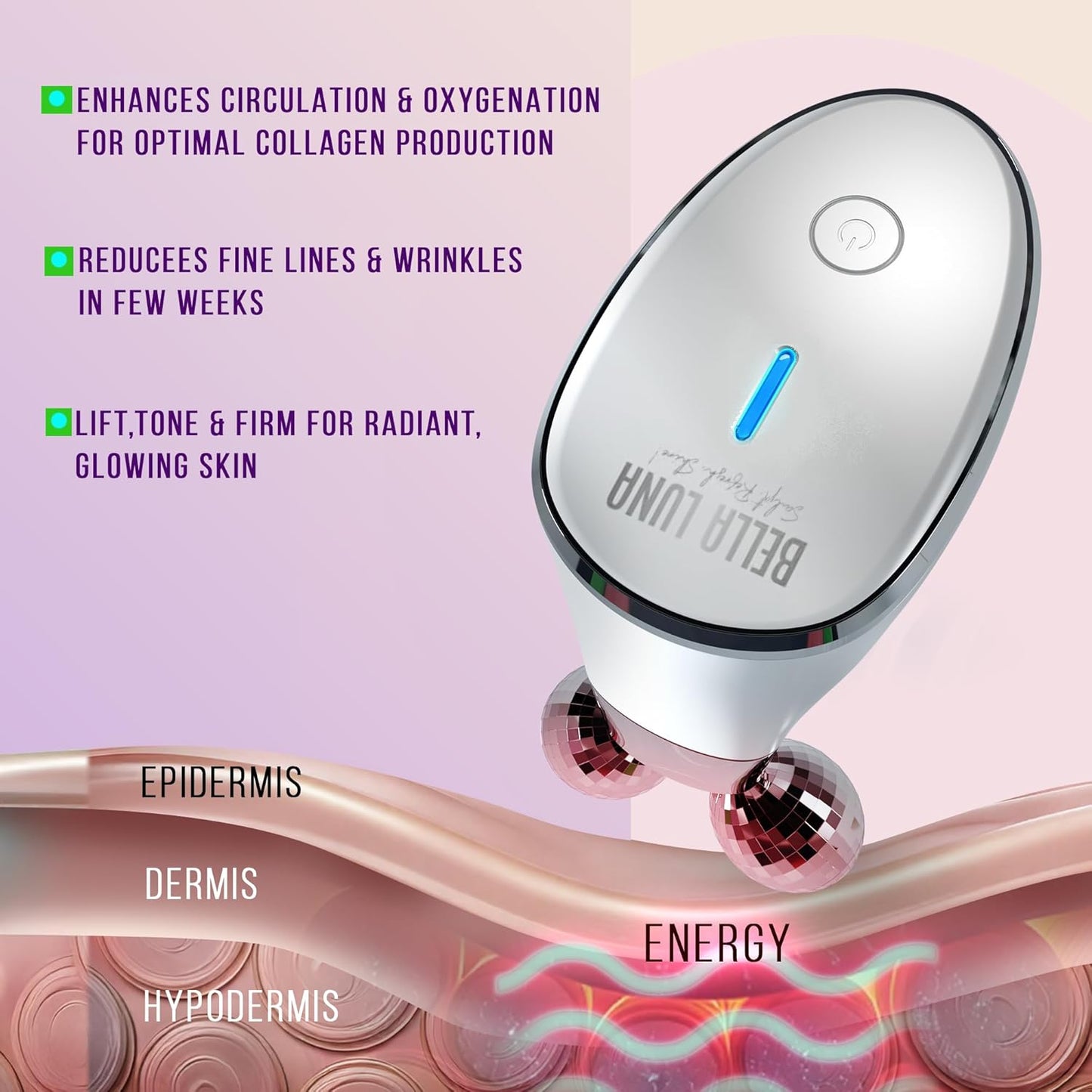 5-in-1 Microcurrent Facial Device for Face Tightening, Lifting & Wrinkle Reduction – Non-Invasive Anti Aging Tool, Jawline Shaper & Skin Lifting Face Sculpting Device for At-Home Skincare
