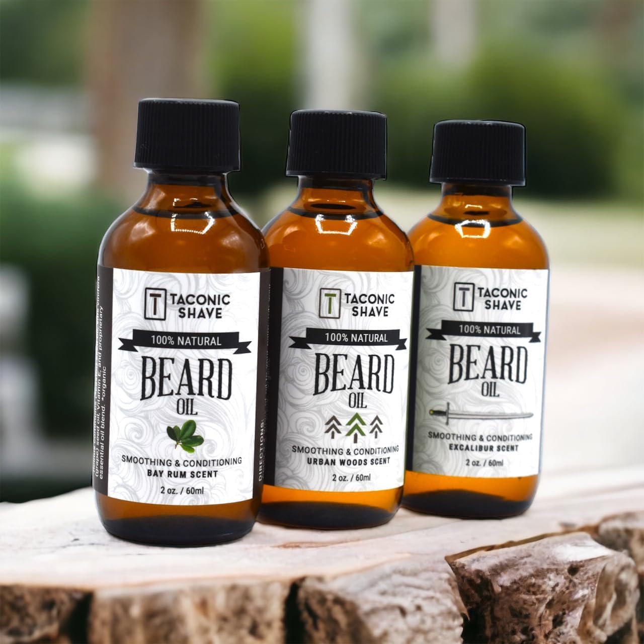 Taconic Shave Premium All Natural Beard Oil - 2 Ounce bottle - Bay Rum