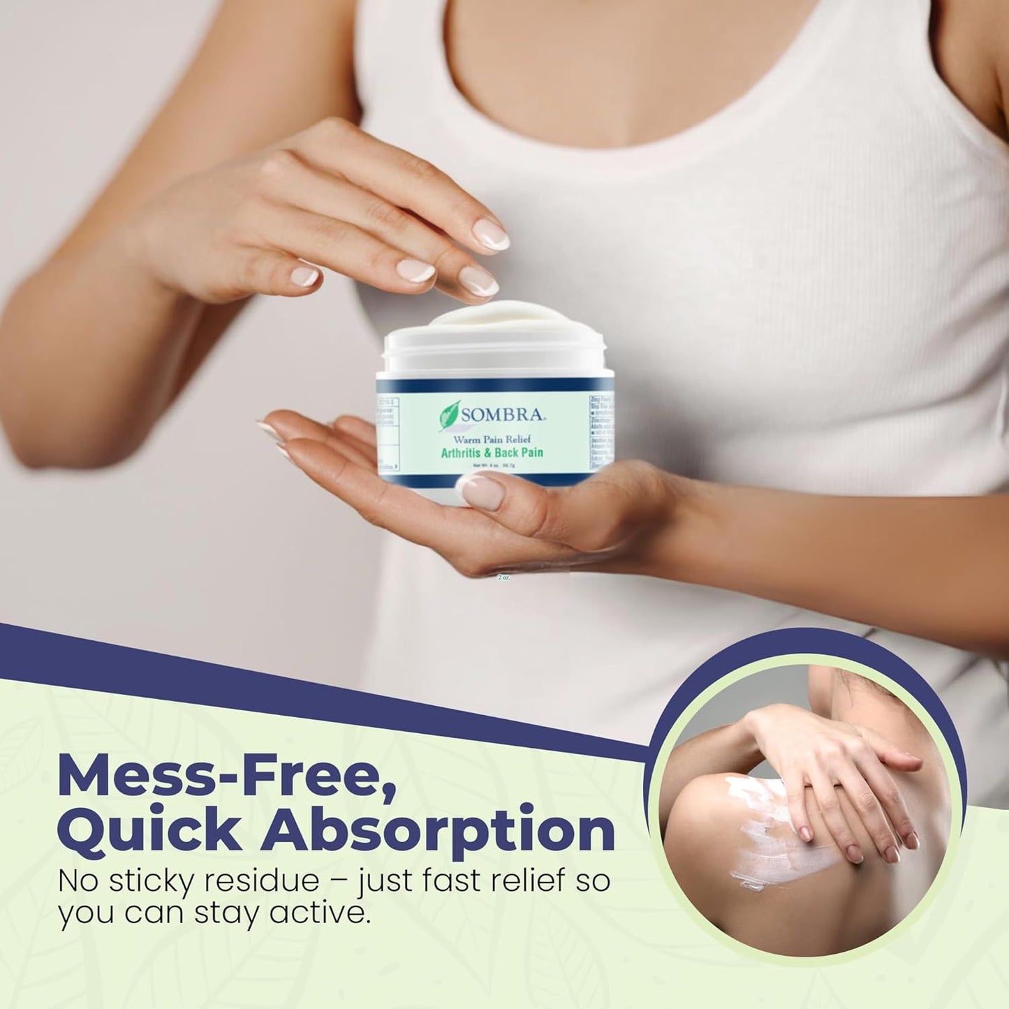 Sombra Warm Pain Relief Gel, Warm Relief for Arthritis and Chronic Pain Pre-Workout Muscle Rub Vegan Formula Free of Artificial Fragrances, Dyes, NSAIDs, Wax, Petroleum, Alcohol - 4oz Jar