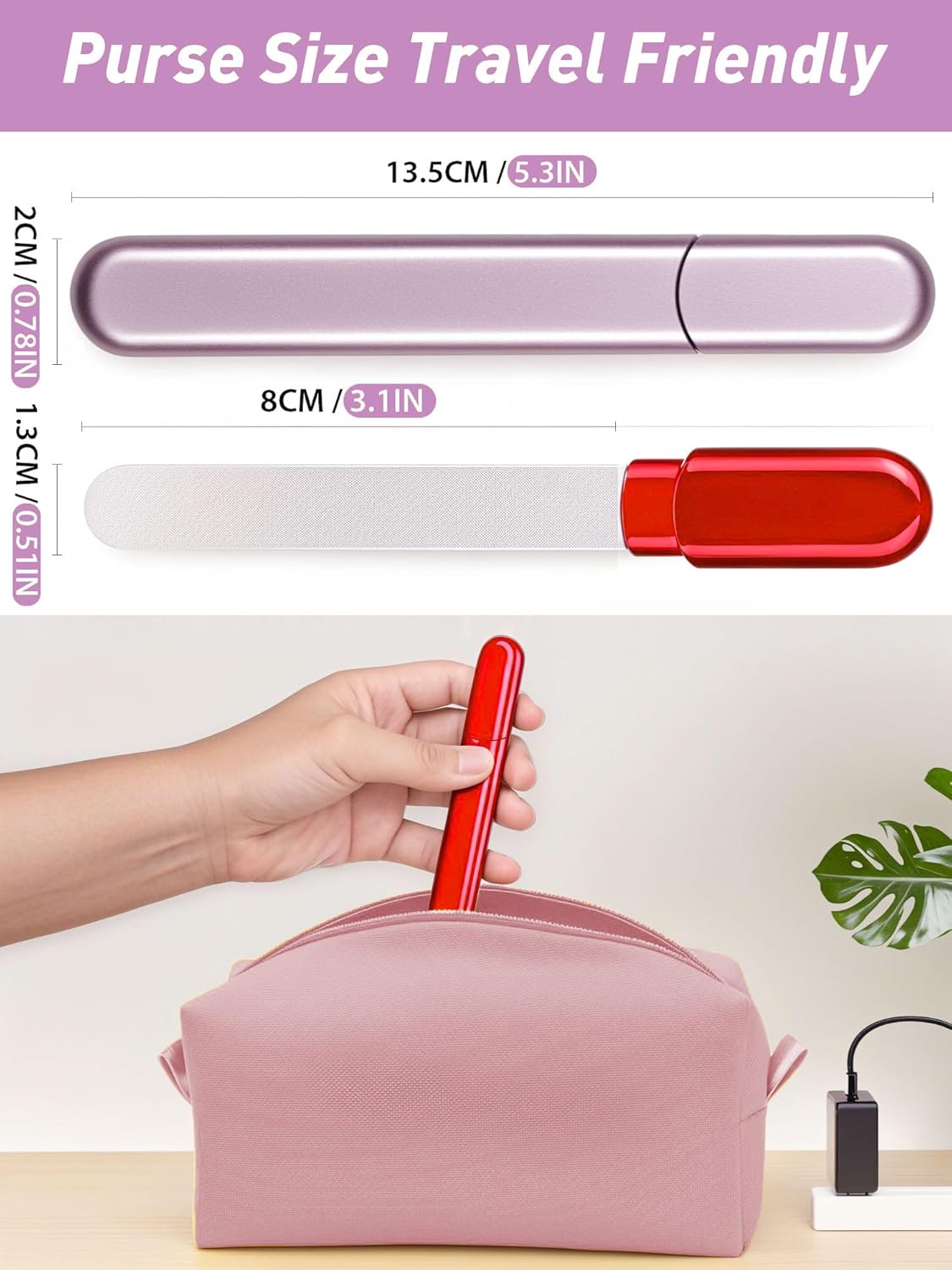 2 Packs Glass Nail Buffers with Case for Natural Nails, Glass Nail Files Shaping Nano Nail Shiners Crystal Polisher Manicure Tools Shine for Home Salon Use Stocking Stuffers for Women Christmas Gift