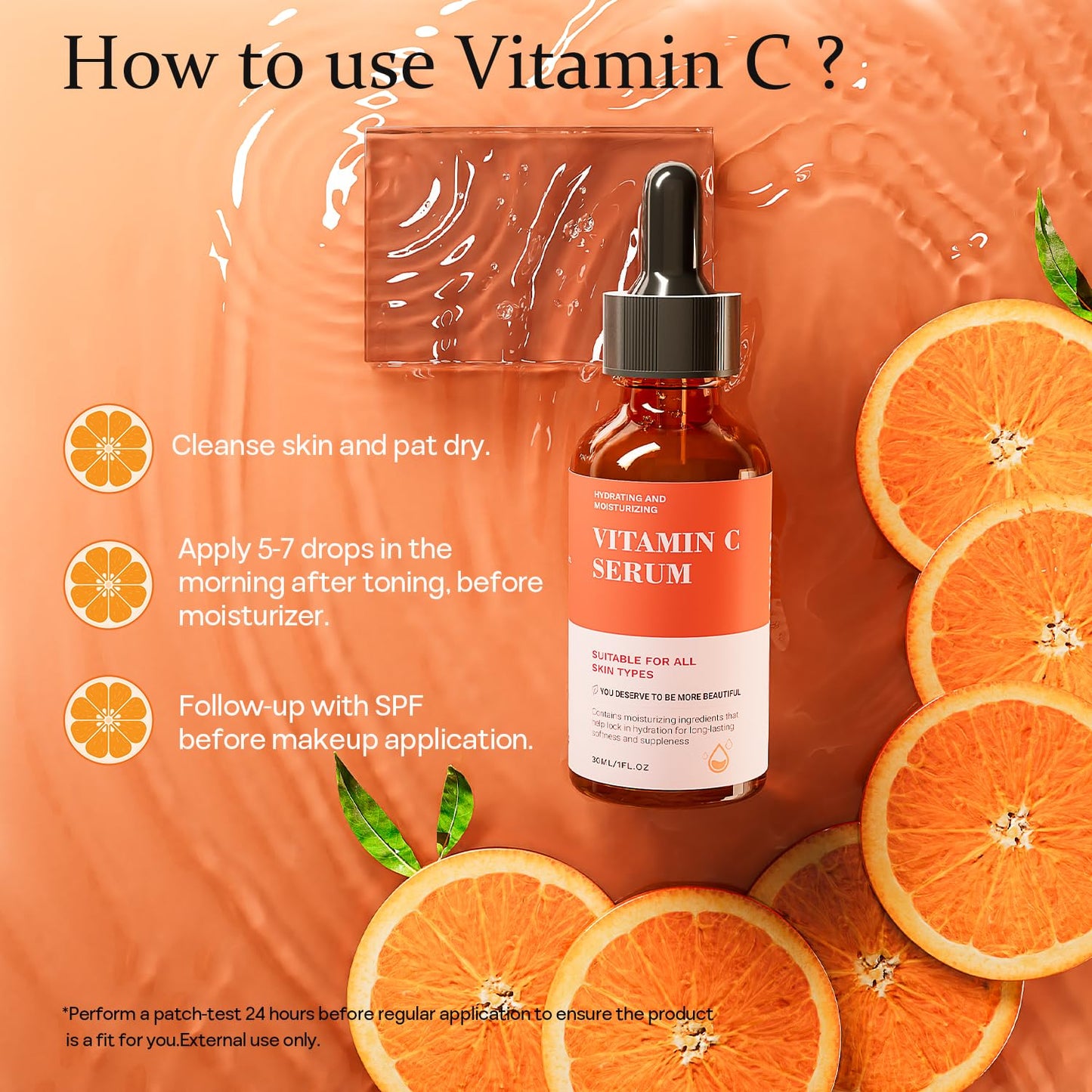 Vitamin C Serum For Face-Anti Aging & Wrinkle Facial Serum With Vitamin C,Sodium Hyaluronate,Vitamin E And More,Skin Brightening Serum For Dark Spots,Fine Lines & Dull Skin,1 Fl Oz