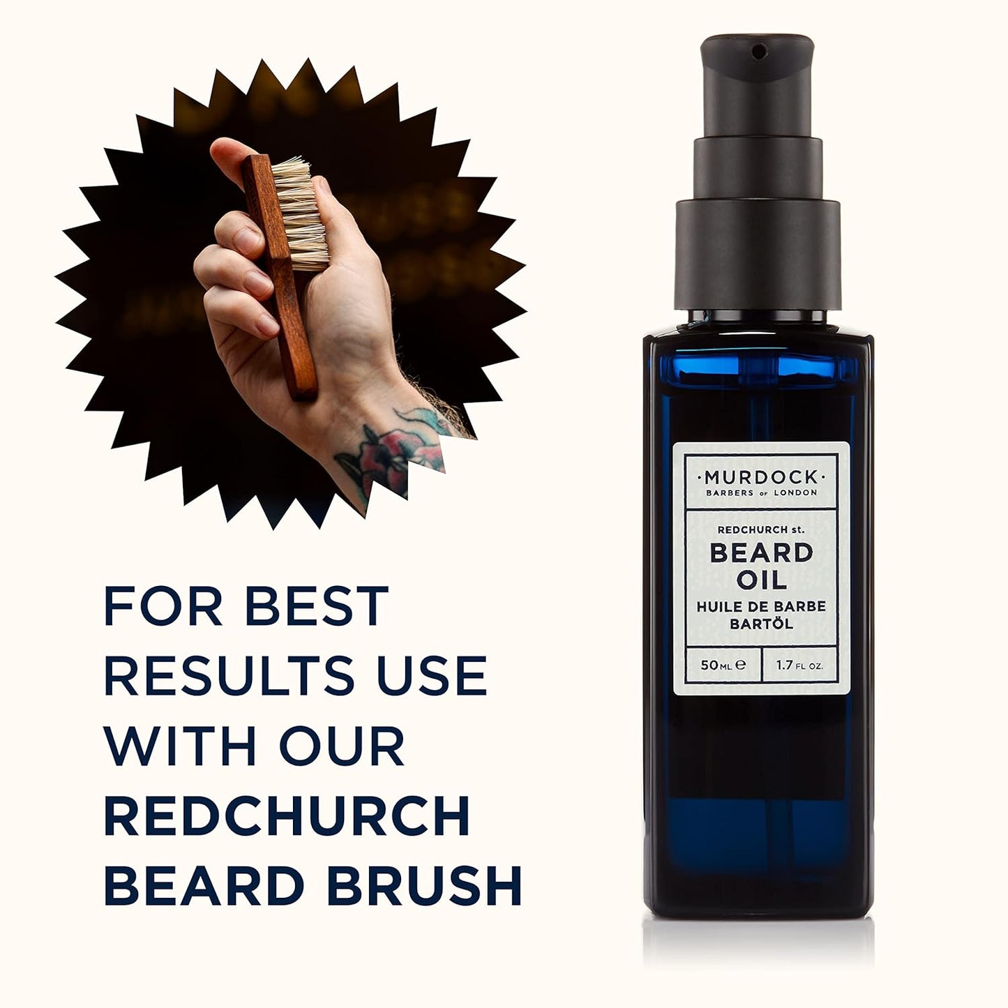 Murdock London Beard Oil for Men - Natural Scent Beard Oil for Healthy growth & Nourishment - Provides Glossy finish - 50 ml