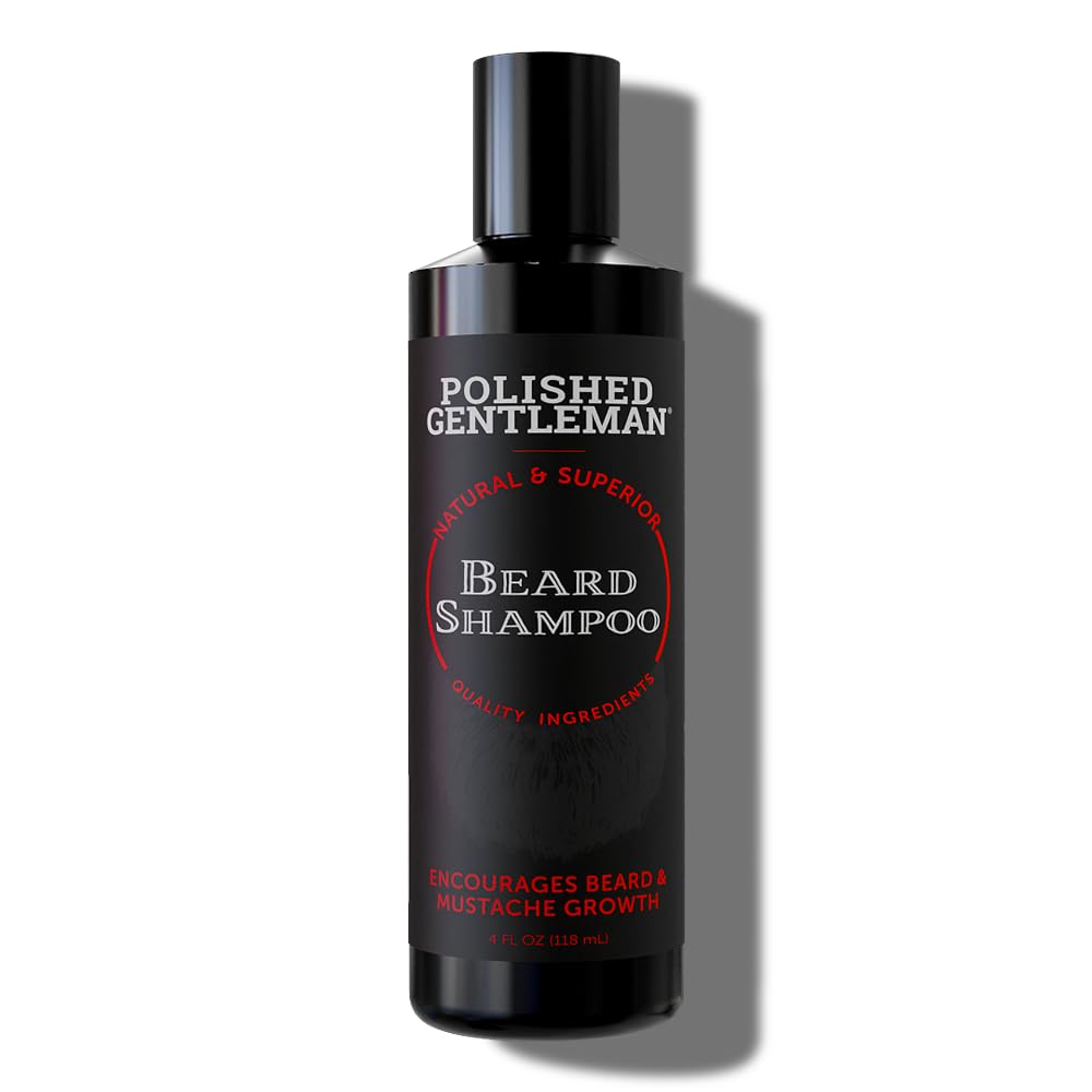 Refreshing Beard Shampoo and Face Wash with Peppermint Tea Tree and Argan Oil - for Thicker and Softer Beard (4oz)