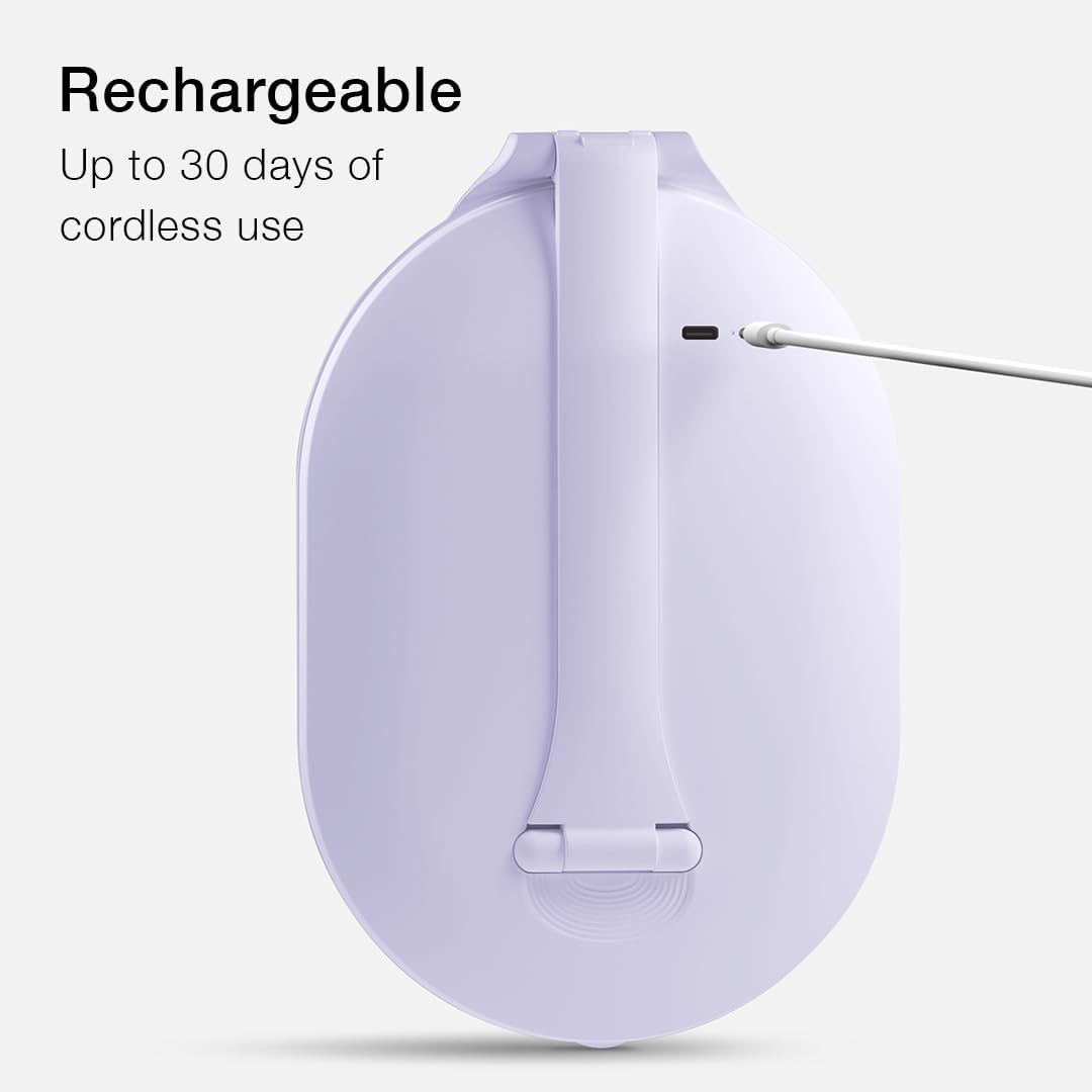 Fancii LED Rechargeable Portable Makeup Mirror with 3 Color Light Settings & 10x Magnetic Magnifying Mirror – Ultra Slim, Foldable Travel Vanity Mirror, 1500 mAh Battery, Height (Purple)