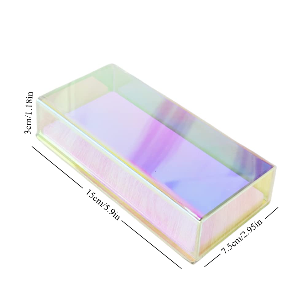 Grafting False Eyelash Acrylic Extension Pallet Organizer, Eyelash Extension Glue Tweezers Plate Makeup Palette, Dustproof Storage Box Display Training Tools Salon (Dazzling S with cover)