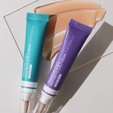 TROIAREUKE Aesthetic BB Cream A+ Formula (21 Beige) SPF50+ PA+++, Lightweight Blemish Balm, Tinted Moisturizer with Medium Coverage, Lasting Foundation Makeup Base for Oily Skin | Korean Beauty Makeup