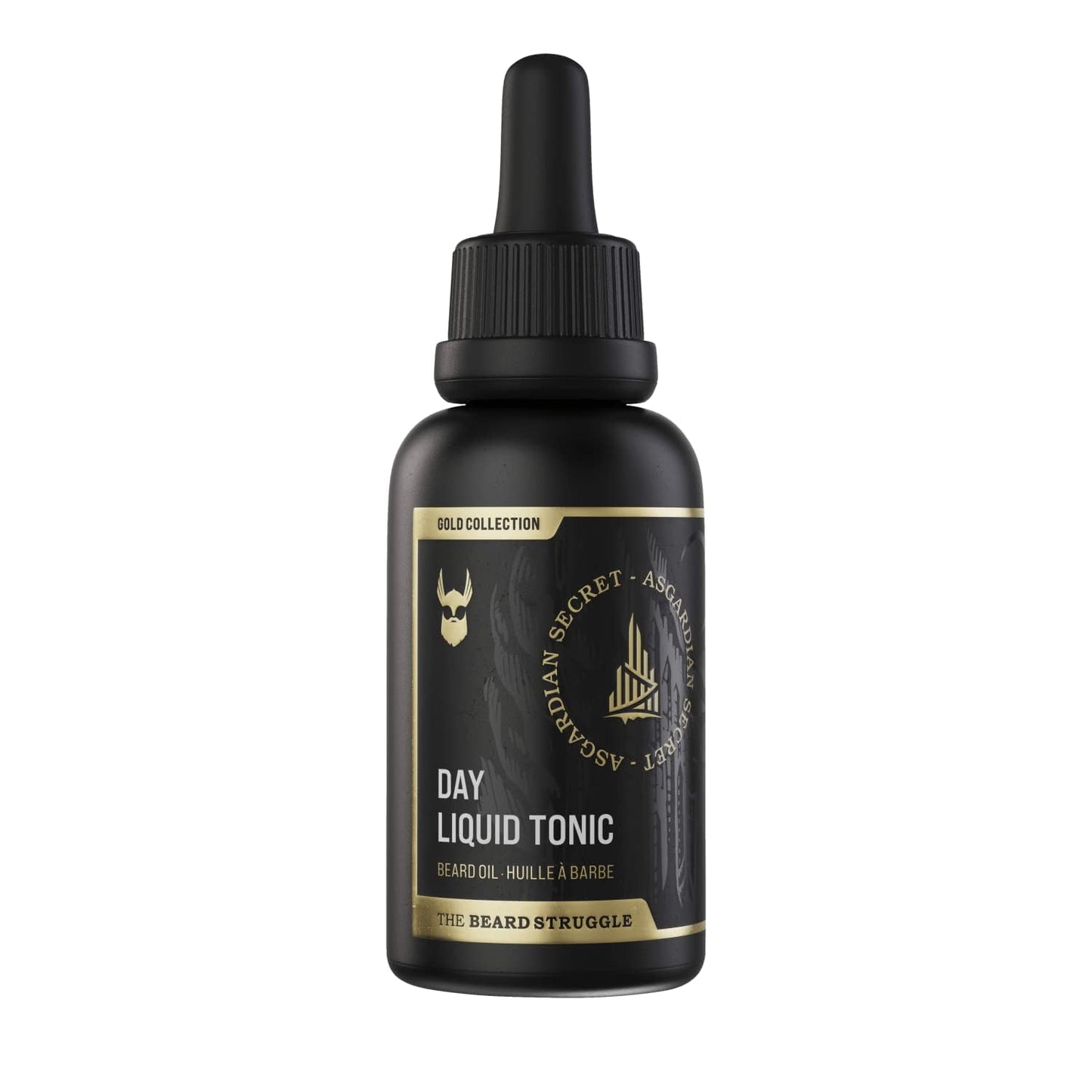 The Beard Struggle - Day Liquid Tonic Beard Oil - Gold Collection, Asgardian Secret - Beard Oil for Men - Moisturize, Softens Hair, Reduces Itch - Day Time Beard Growth Oil (1 Fl oz)