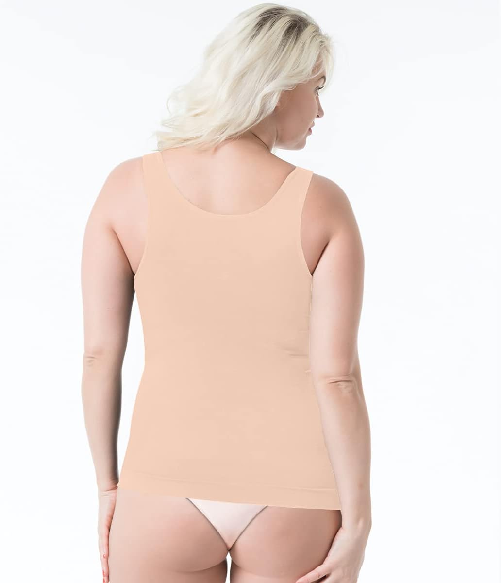 EUYZOU Women's Underbust Shapewear Tank Tops - Seamless Tummy Control Compression Camisole Tops Slimming Tank