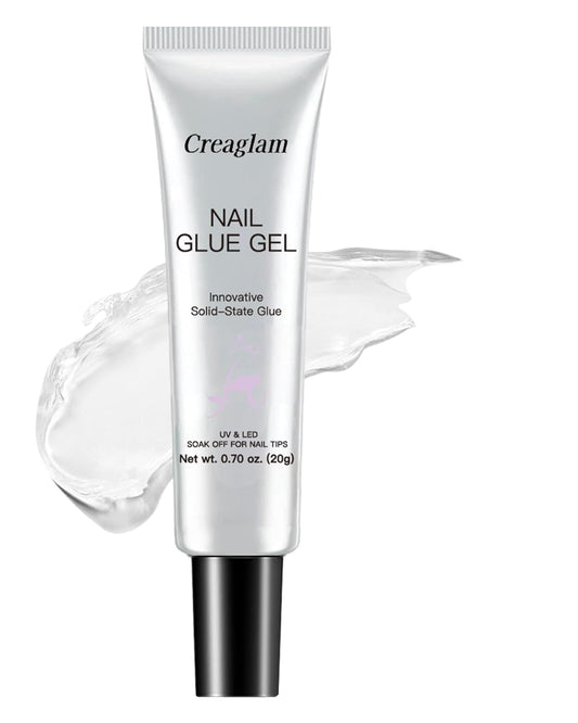 Solid Gel Nail Tips: Semi Solid Soft Nail Glue for Press Super Strong Fake Nail Glue Acrylic Nails Polygel - 20g Clear Nail for Art Salon Long Lasting Builder UV Lamp Curing Needed