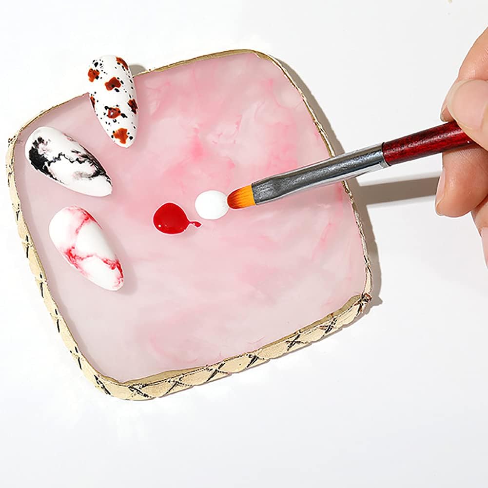 Square Nail Art Palette Painting Makeup Palette Tray Cosmetic Nail Gel Polish Colors Mixing Pallet White