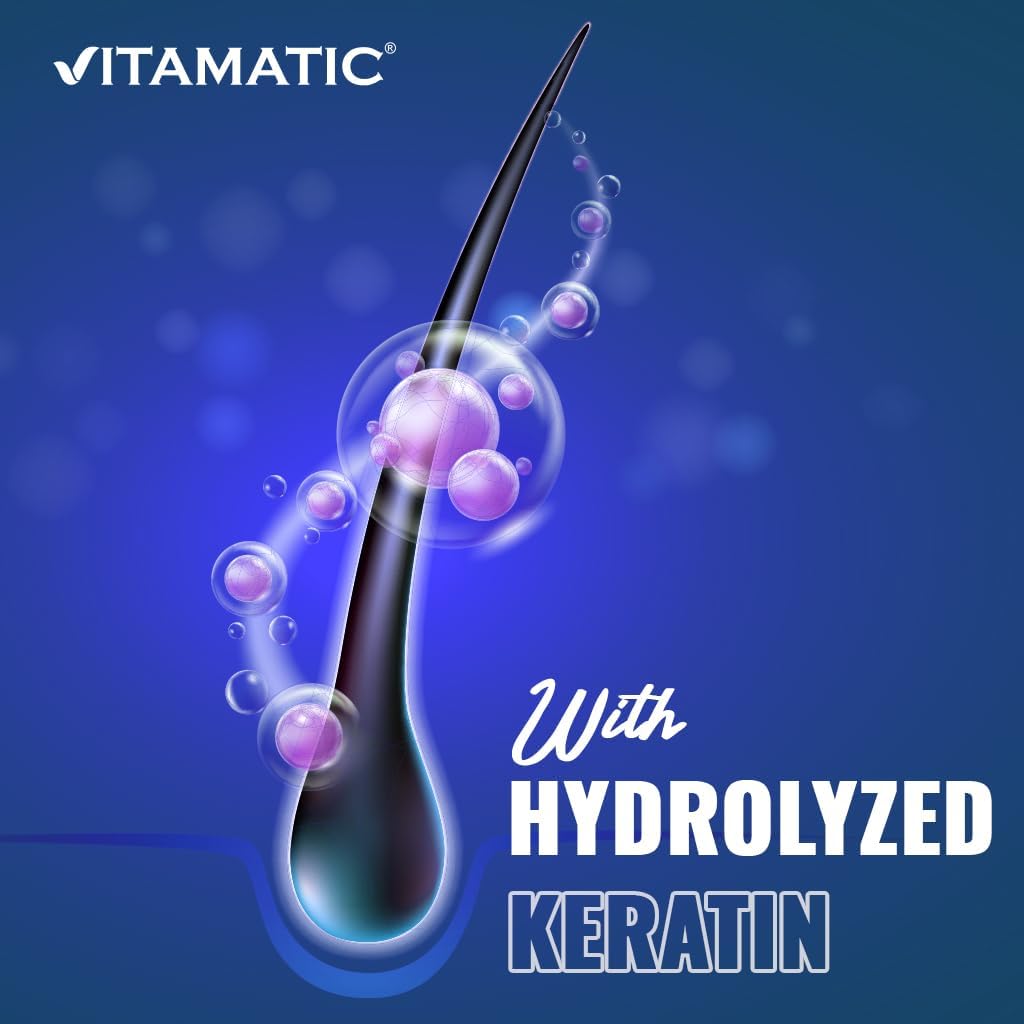 Vitamatic High Potency Biotin 20000 mcg (20mg) with Keratin 100mg - 120 Vegetarian Tablets - Biotin Supplements for Healthy Hair Skin & Nails for Adults (120 Count (Pack of 3))