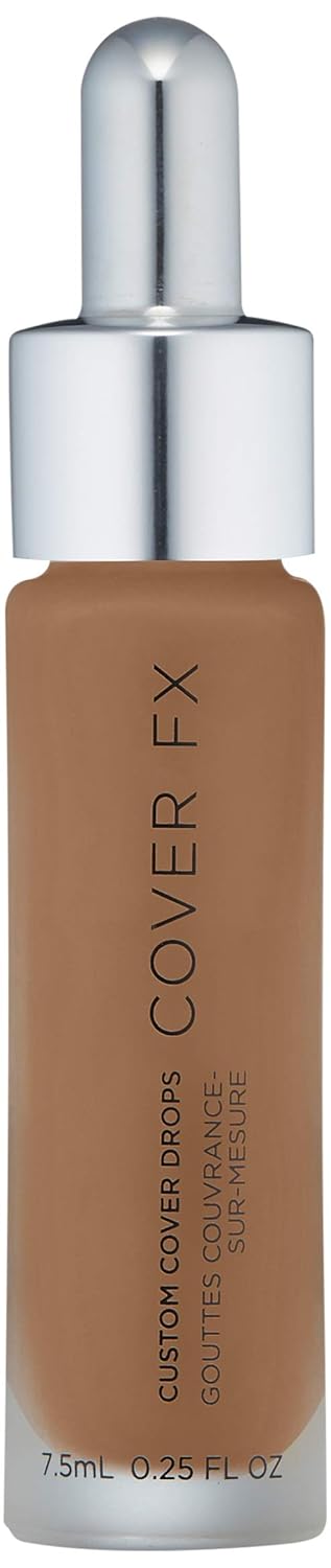 COVER FX Custom Cover Drops, Multi-Use Shade-Adjusting Liquid Foundation and Concealer Makeup, Vegan & Cruelty-Free Lightweight Skin Enhancer, 0.25 Fl Oz, G Deep 2