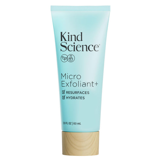 Kind Science Micro Exfoliant Face Scrub - 2-in-1 Exfoliating Face Wash + Facial Mask with AHA to Smooth & Hydrate Skin - Paraben & Fragrance Free, Cruelty Free, 2 oz