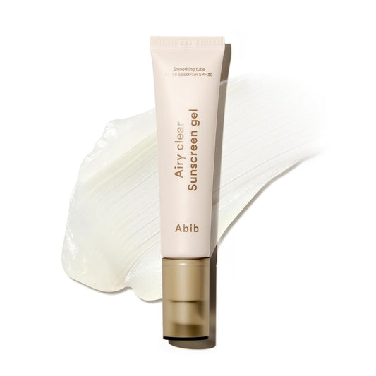 Abib Airy Clear Sunscreen Gel SPF30 1.01 fl.oz / 30 g (Semi- matte) | Korean Suncreen, Suncare, Sunblock, No White cast, Reef Safe, Primer poreless