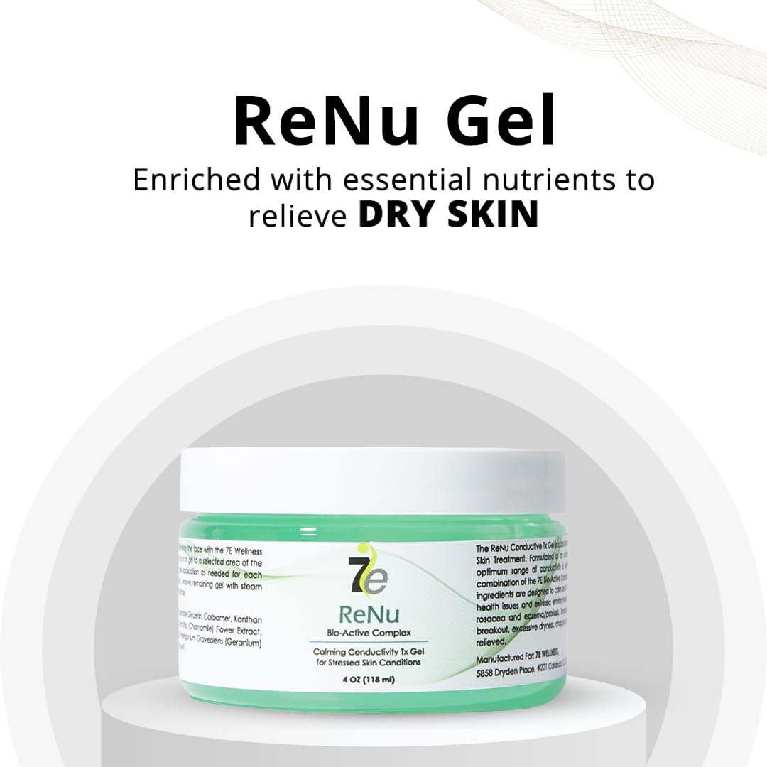 7eWellness Myolift ReNu Conductive Gel for Microcurrent, Renu Microcurrent Conductive Gel for Face Dry Skin(4oz / 118ml)