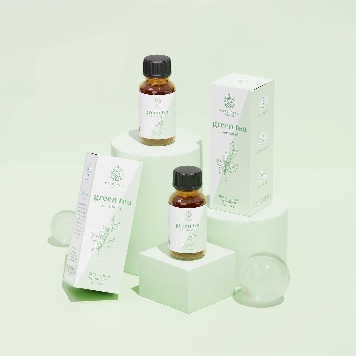 Green Tea Essential Oil - Premium Grade Essential Oil | for Aromatherapy, Soaps, Lotions, & Candles | Vegan & Cruelty Free (1 Fl Oz, Green Tea)