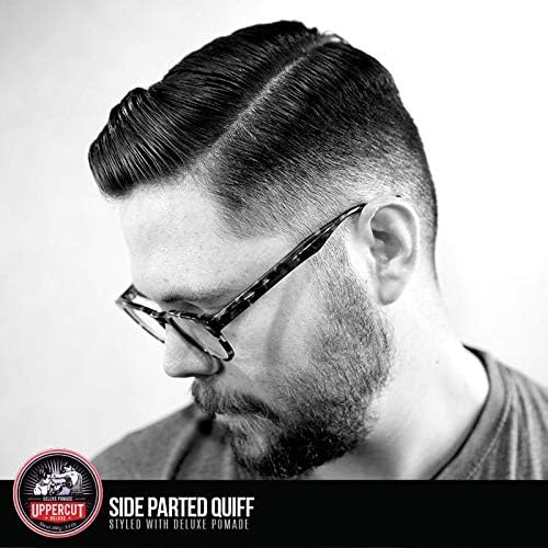 Uppercut Deluxe Barbers Collection Deluxe Pomade, 10.5 oz / 300g - Strong Hold, High Shine Hair Pomade – Water-Based, Easy Washout – Classic Barber Styling for Slick Backs, Side Parts & Pompadours