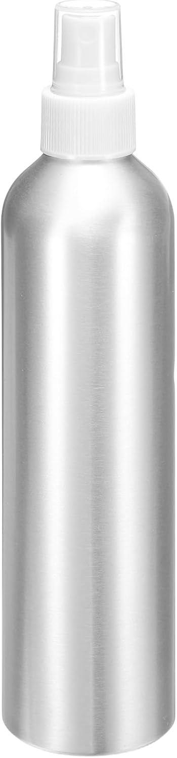 HARFINGTON Aluminum Fine Mist Spray Bottles 300ml/10oz Metal Small Liquid Alcohol Refillable Travel Container with White Plastic Nozzle Cap for Perfume Skincare Cosmetic Storage Bottle