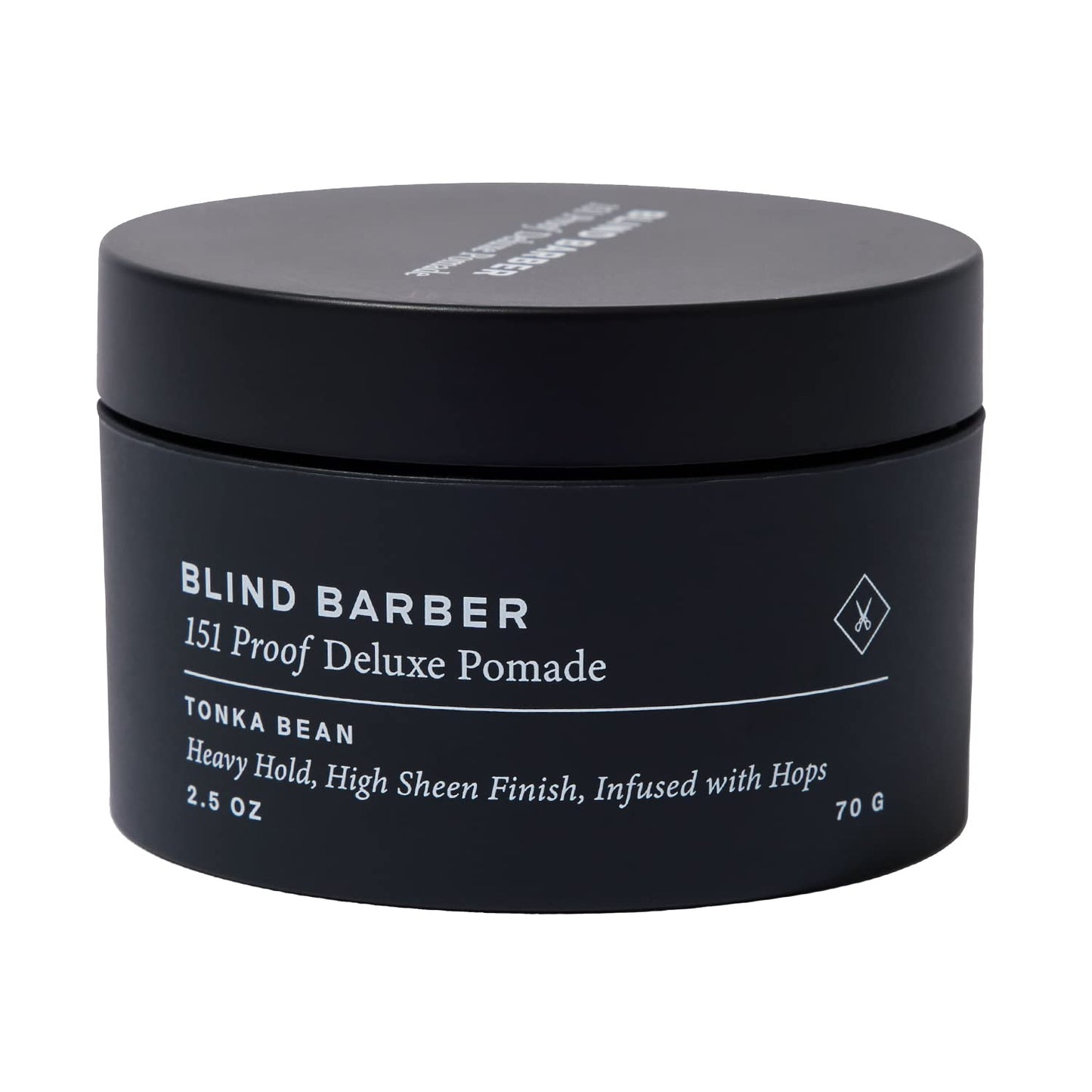 Blind Barber 151 Proof Deluxe Hair Pomade for Men - Water Based Pomade with Hops & Tonka Bean - Heavy Hold & High Shine Finish - Free of Parabens and Sulfates (2.5 oz)