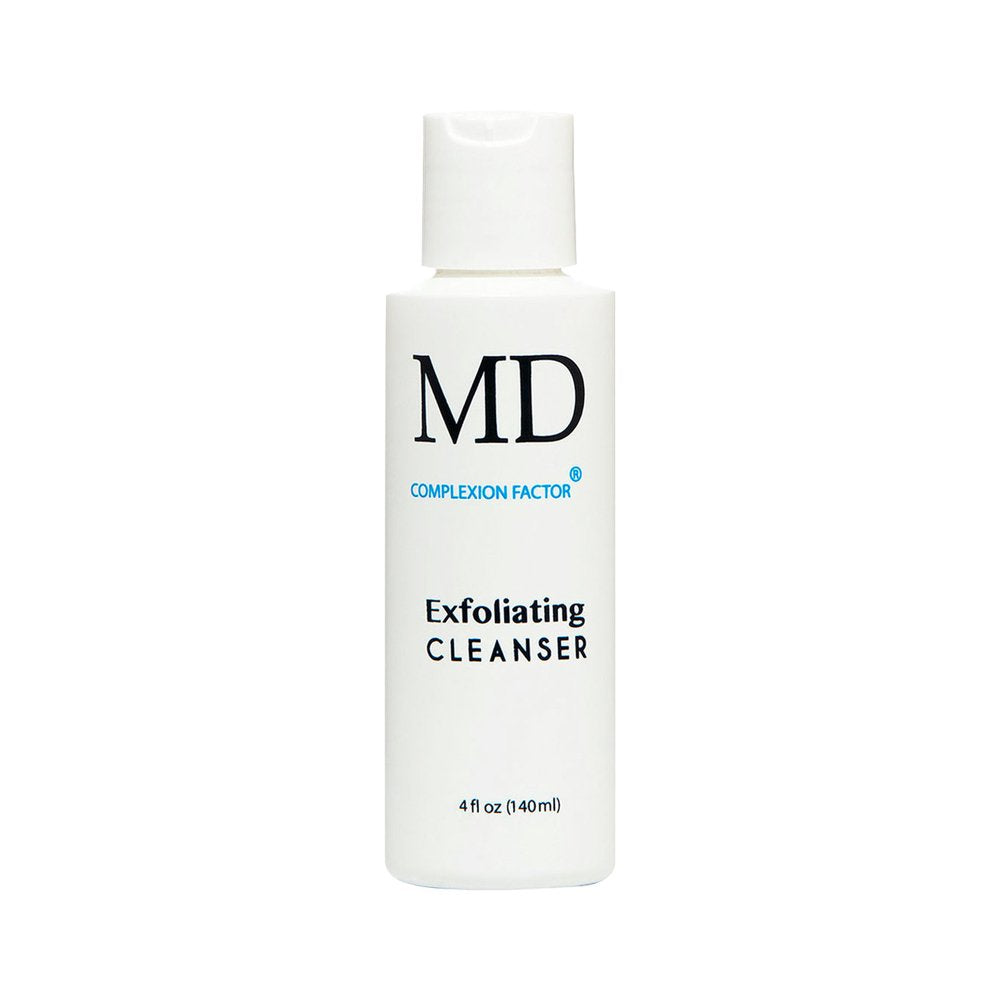 MD Complexion Factor Exfoliating Cleanser (4fl oz) Exfoliating Facial Cleanser with Benzoyl Peroxide - Gentle Face Exfoliator & Cleanser for Deep Pore Cleansing & Removing Acne - Skin-friendly Formula
