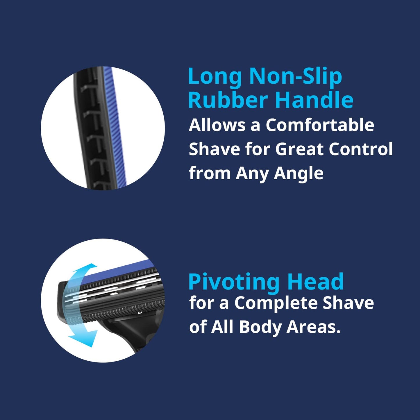 Dorco Pace 2 Plus Disposable Razors for Men (30ct), 2 Blades Shaving Razor, Pivoting Head, Open-Flow for Easy Rinsing, Lubricating Strip, Long Non-Slip Rubber Handle