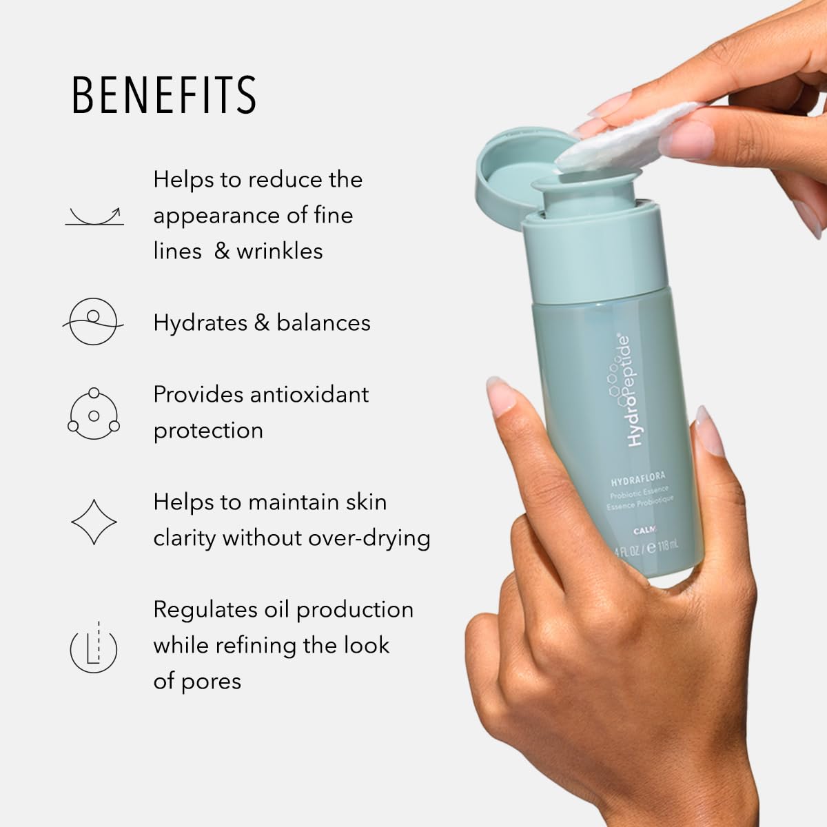 HydroPeptide HydraFlora, Probiotic Toner Essence, Balances, and Better Skin, 4 Ounce