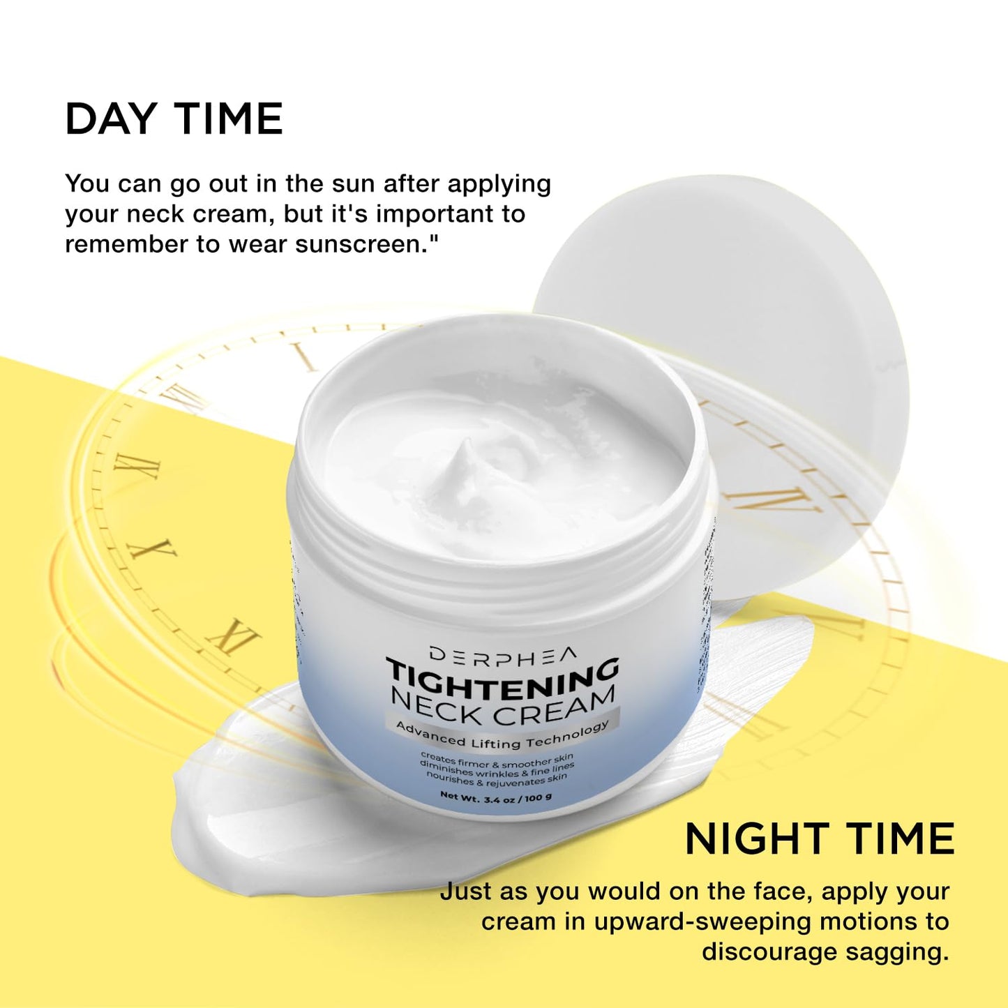 Neck Tightening Cream: Tighten and Lift Neck Cream For Tightening and Firming, Fine lines, Loose & Sagging On Face, Decollete & Other Skin Areas - 3.4 Oz