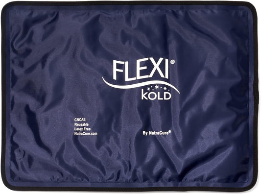 FlexiKold Gel Ice Packs (Standard Large: 10.5" x 14.5") for Injuries Reusable, Back Pain Relief, Knee Wrap, After Surgery, Ice Pack for Knee, Shoulder - 6300-COLD by NatraCure