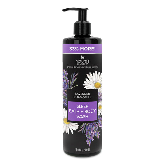 Nature's Beauty Lavender Chamomile Sleep Body Wash - Gentle Cleanser for All Skin Types - 16 Fl Oz