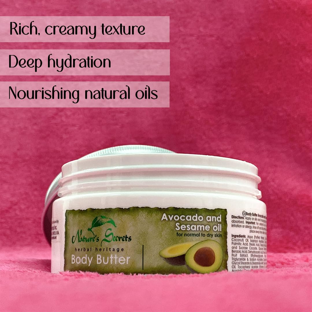 Nature's Secrets Herbal Heritage Body Butter Avocado and Sesame Oil for all skin types, 200ml