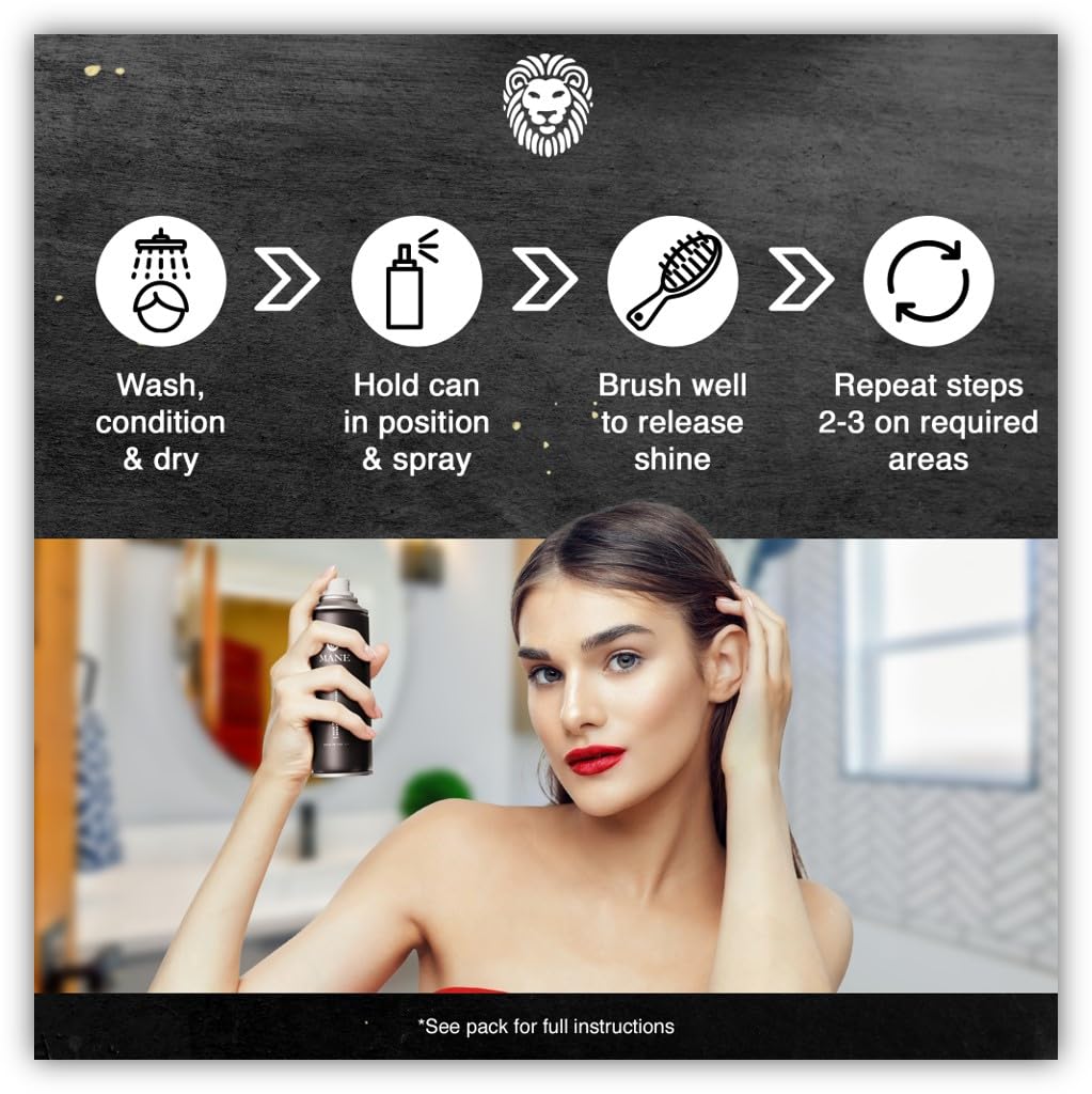 Hair Thickening Fiber Spray by Mane (100 ml, Black)