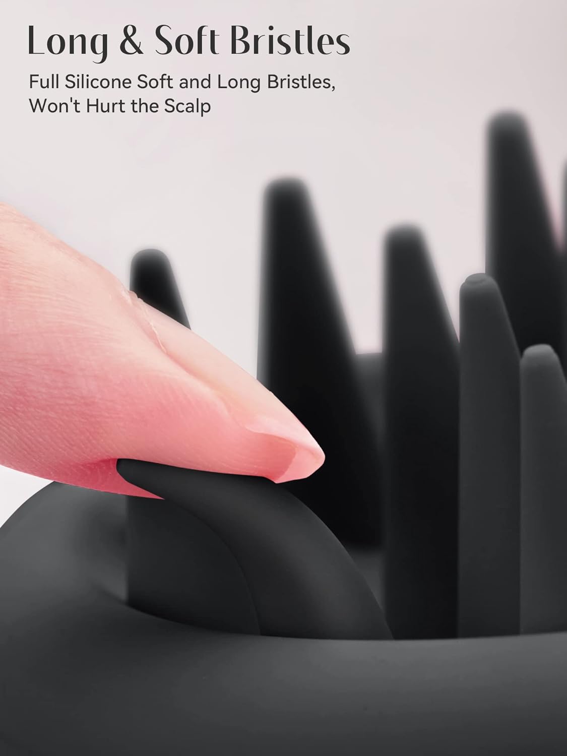 HEETA Scalp Massager Hair Growth, Scalp Scrubber with Soft Bristles, Integrated Silicone Design, Exfoliator for Dandruff Removal & Relaxation, Shampoo Brush Fit Wet Dry Hair Use, Black