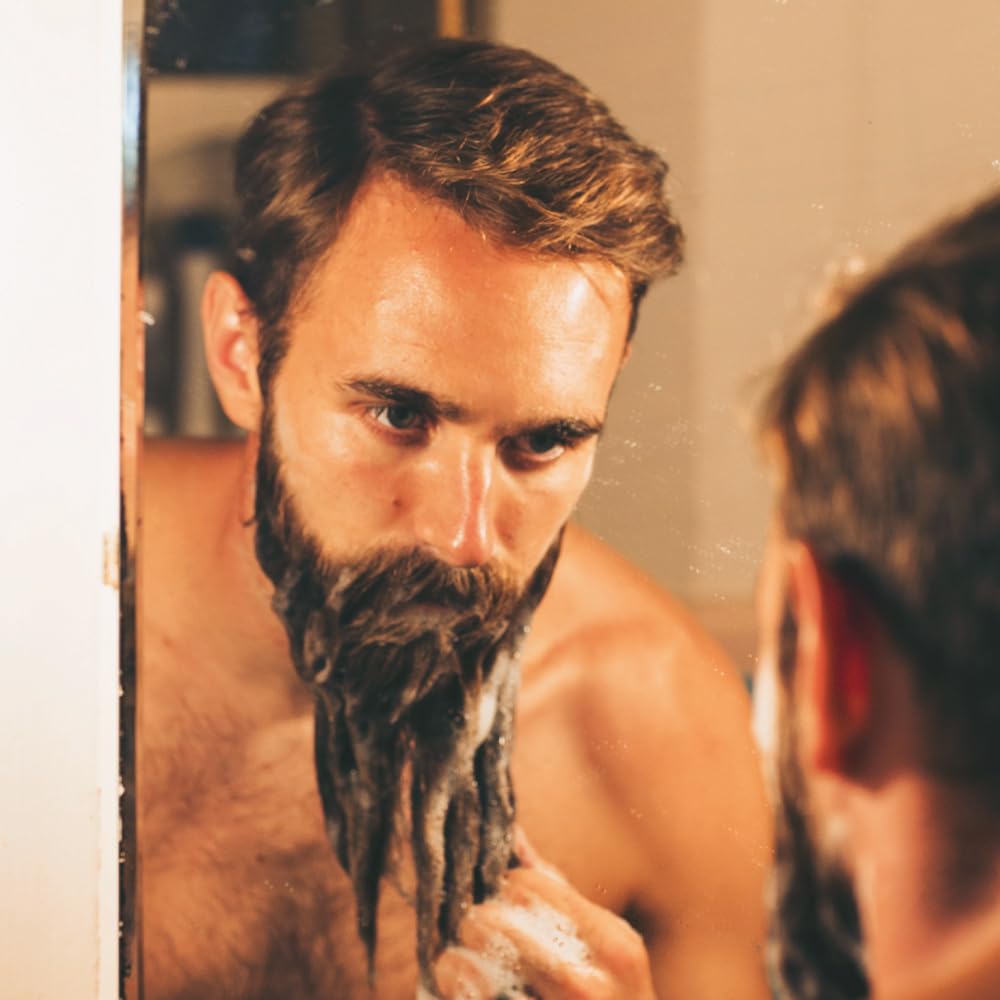 ZEUS Travel Beard Shampoo & Conditioner Combo for Men, Grooming Set with Green Tea & Essential Oils, Softens, Hydrates & Moisturizes Facial Hair (Made in USA) Vanilla Rum