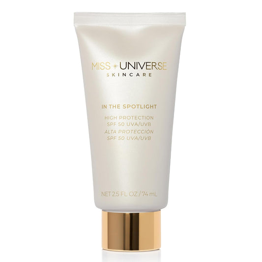 In The Spotlight SPF 50 Sun Protection and Skincare Enhancer, Facial Skin Care Product with Hyaluronic Acid, Sun Screen Protector for Faces, Personal Face Sunscreen Regimen