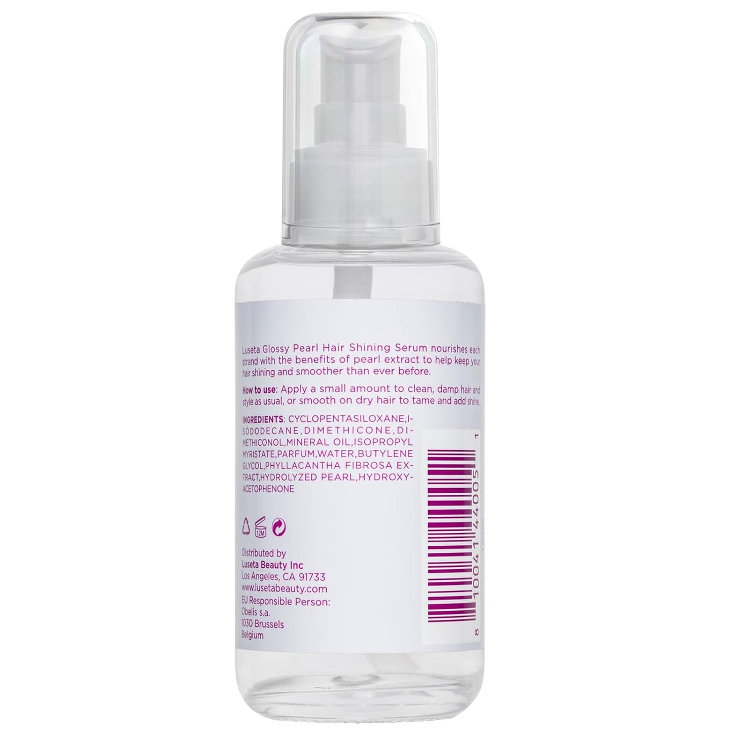 Luseta Glossy Pearl Shining Serum for Frizzy Hair Smoothing and Nourishing with Pearl Extract, Awakening Shine for Dull Hair - 3.38 oz