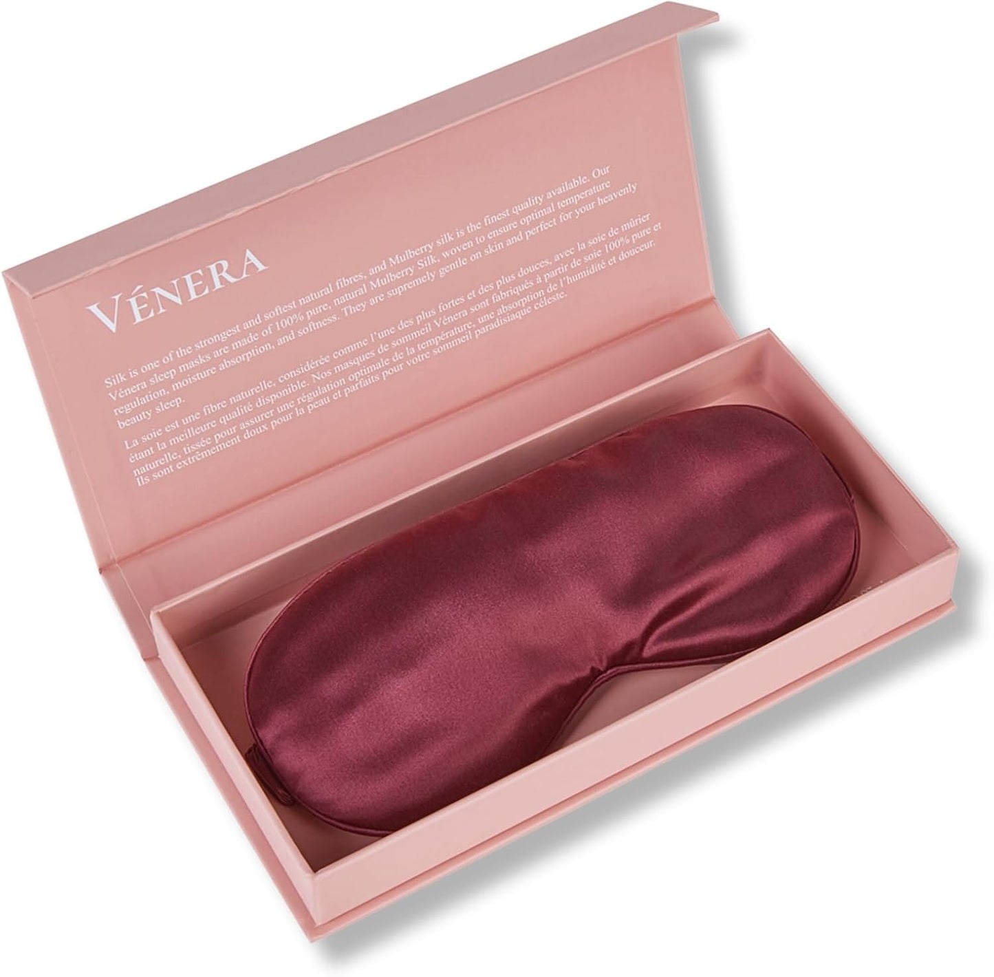 Silk Sleep Mask - 100% Pure 22 Momme Mulberry Silk Eye Sleeping Mask for Women and Men - Blackout Eye Mask for Sleeping (Burgundy)