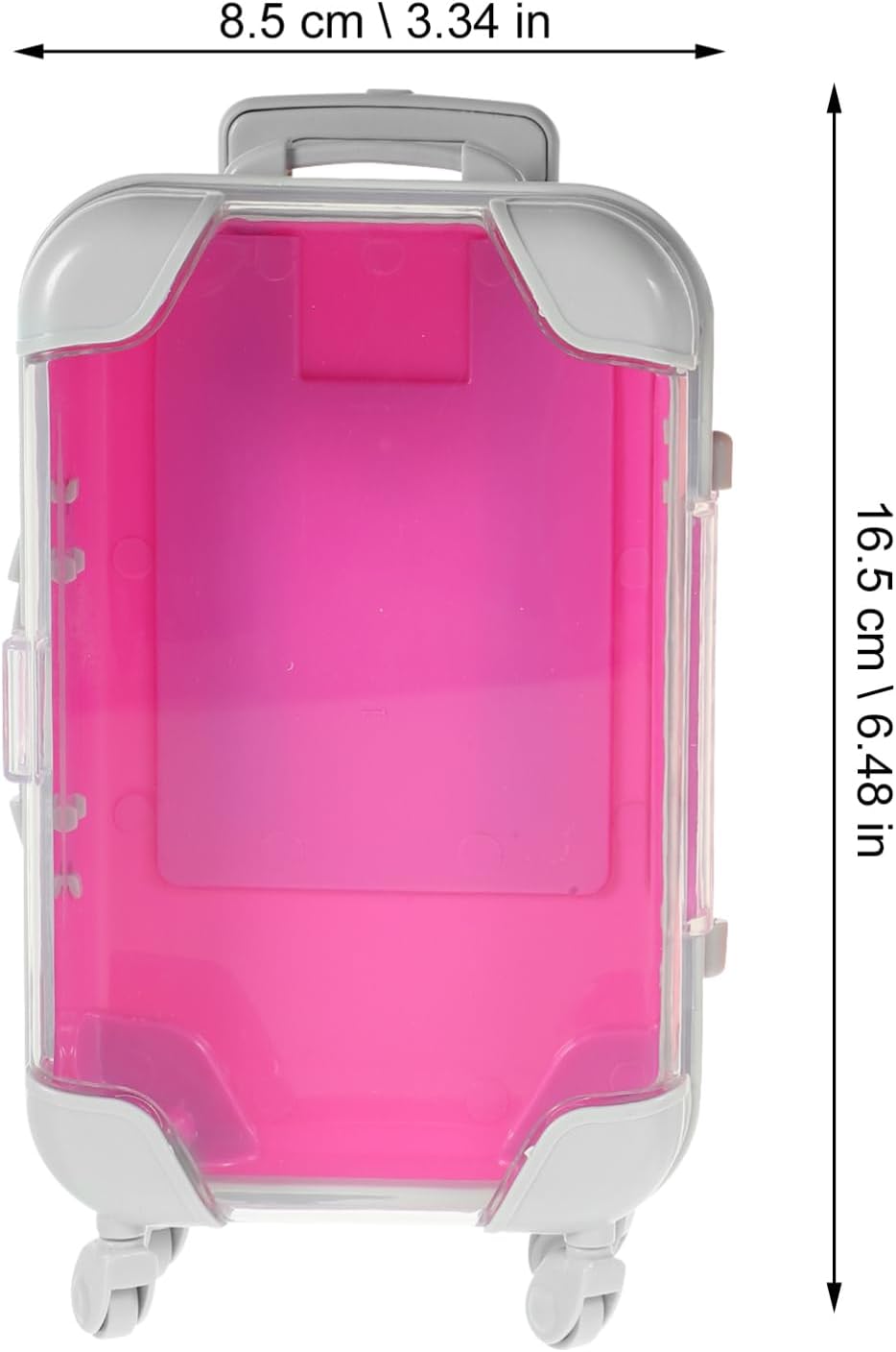 4pcs Simulation Suitcase Makeup Box, Portable False Eyelashes Storage Box, Travel Makeup Carrying Case, Pink & Rose Red, 6.49 x 3.34 x 1.96 Inch