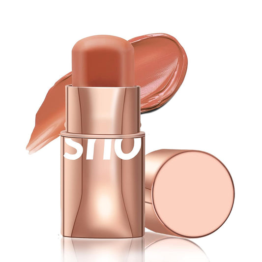 Boobeen Cream Blush Stick for Cheek Makeup, Multi Stick Makeup Face Blush Stick Matte Natural, Lightweight Buildable Blush Makeup Stick for Cheeks Eyes and Lips, Nude Creamy Formula