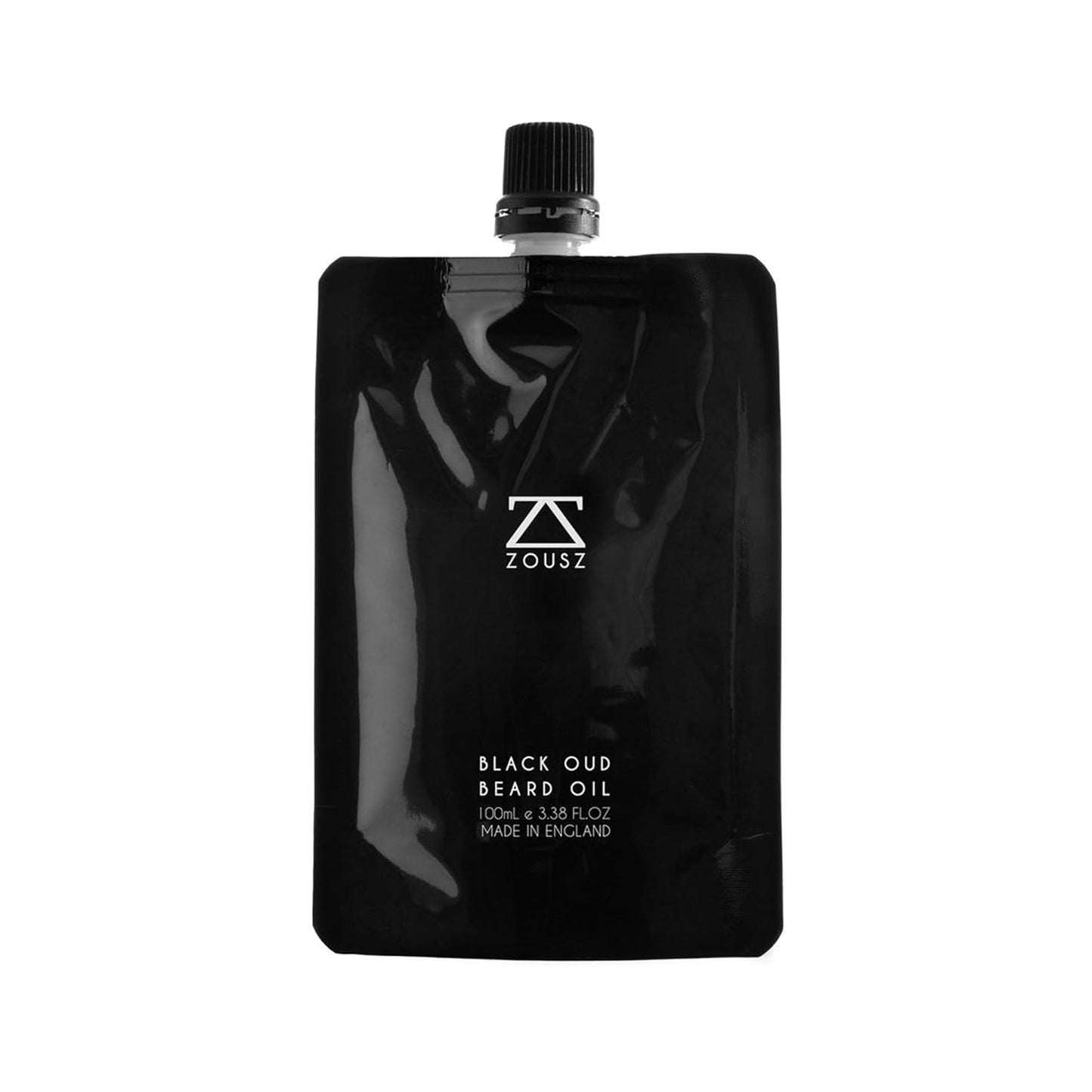 Beard Oil for Men, 100mL Refill Pouch - Black Oud (Growth Enhancer), Beard Care Essential, Moisturiser/Softener, Non-Greasy After Shaving Oil, Paraben-Free