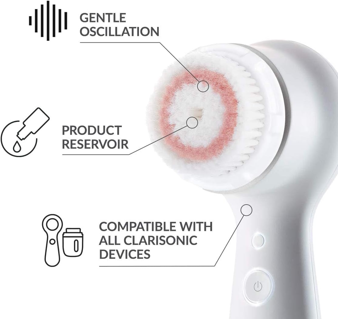 Brush Head Replacement Compatible with Clarisonic Mia 1, Mia 2, Mia Fit, 2 Pack, Radiance Facial Cleansing Brush