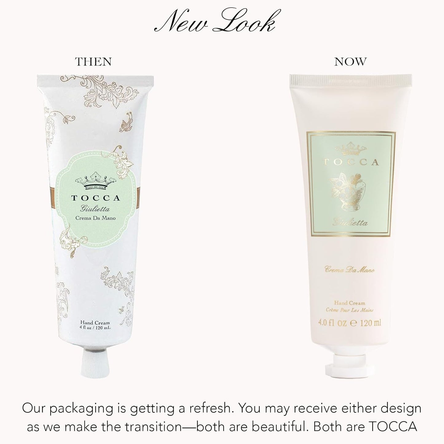 Tocca Crema de Mano Luxe, Giulietta Hand Cream, 4 oz - Pink Tulips, Green Apple, Vanilla Orchid - Moisturizing, Quick Absorbing