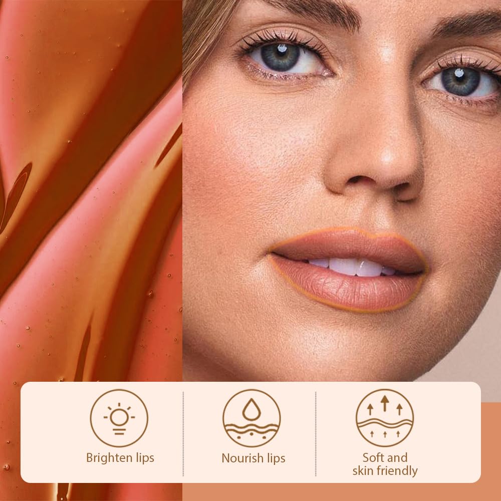 Matte Liquid Lip Stain Peel Off Lip Liner Tattoo -Warm Camel, Waterproof Smudge-Proof Lip Gloss, Long-Lasting Non-Stick Cup Formula, Natural Peel Off Design for All Skin Types #01