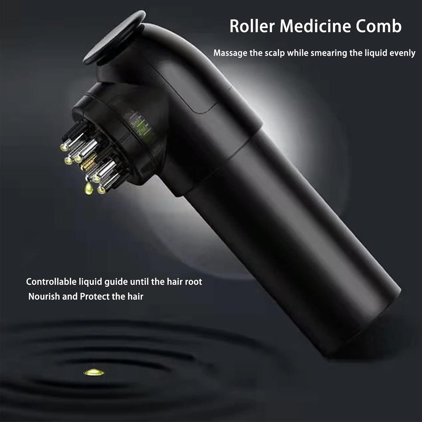 Elitzia Scalp Solution Applicator Roller Hair Massage Comb Liquid Guide Comb Smear-Type Essential Oil Hair Growth Brush for Anti-Hair Loss and Hair Regrowth